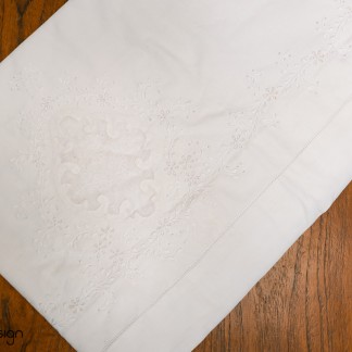 Rectangle chiffon patch embroidered table cloth (200x150cm) - include 8 napkins
